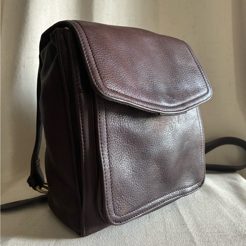 Vintage Fossil 1954 Brown Leather Crossbody Mini Bag Y2K